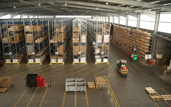 Logistics warehouse racking & trucks